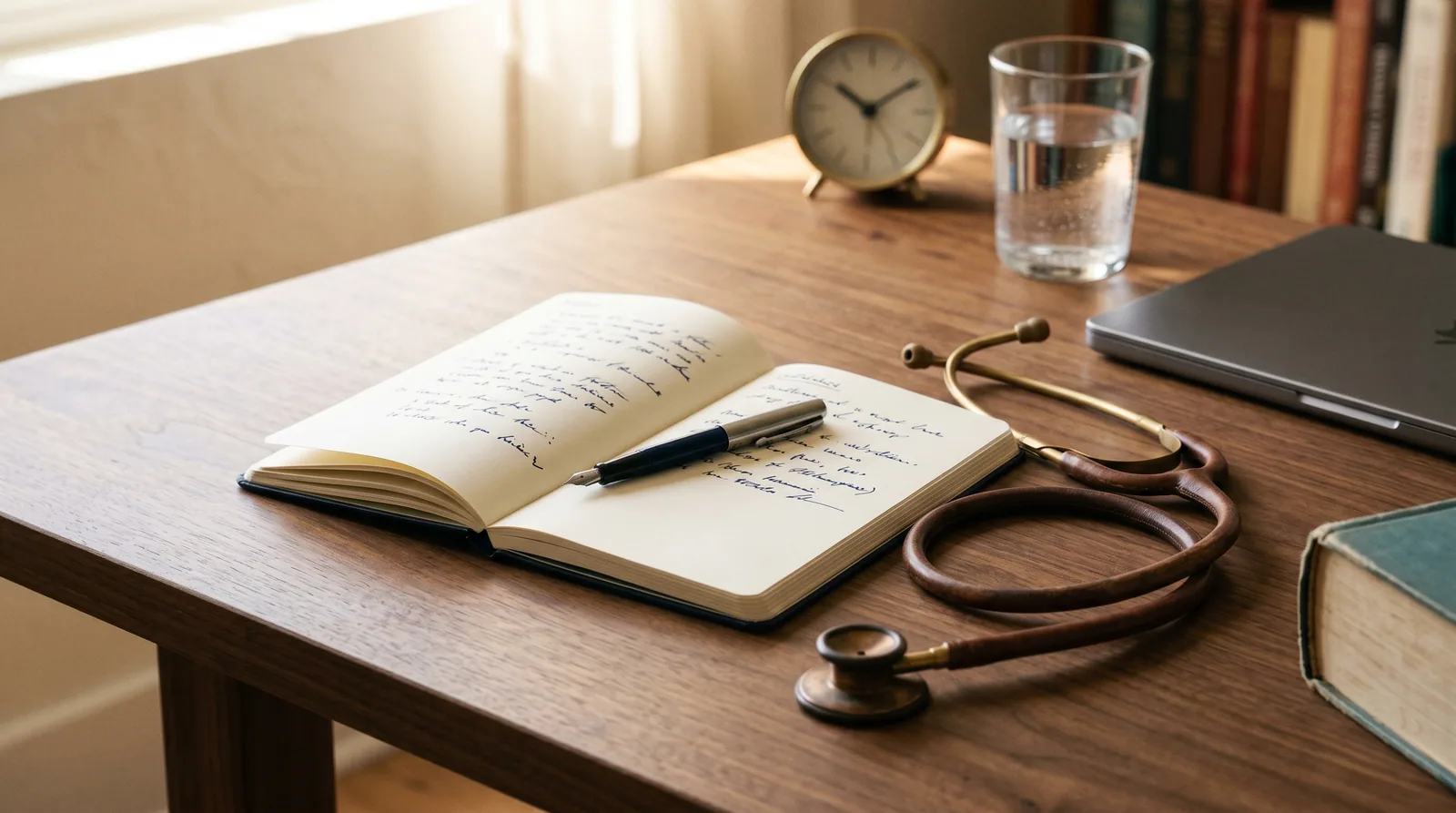 Physician at their desk reviewing patient care